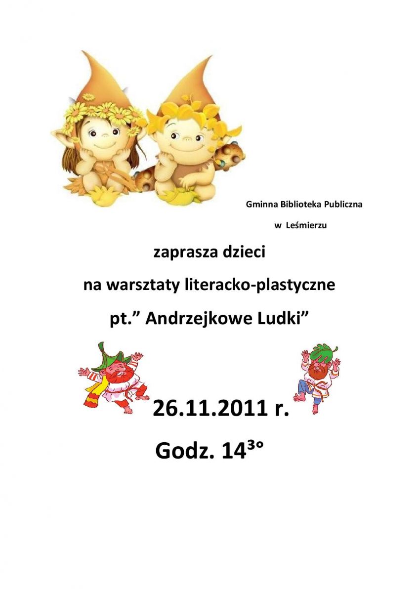 warsztaty literacko-plastyczne pt. Andrzejkowe Ludki , 26.11.2021